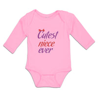 Long Sleeve Bodysuit Baby Cutest Niece Ever with Red Bow Boy & Girl Clothes - Cute Rascals