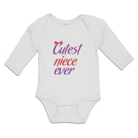 Long Sleeve Bodysuit Baby Cutest Niece Ever with Red Bow Boy & Girl Clothes - Cute Rascals