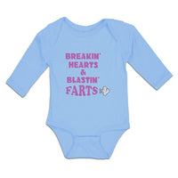 Long Sleeve Bodysuit Baby Breakin Hearts & Blastin Farts Blowing Wind Cotton - Cute Rascals