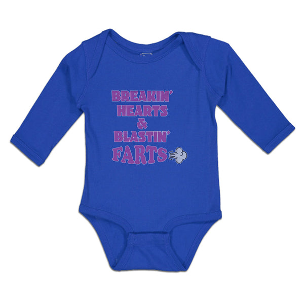 Long Sleeve Bodysuit Baby Breakin Hearts & Blastin Farts Blowing Wind Cotton - Cute Rascals