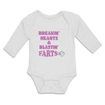 Long Sleeve Bodysuit Baby Breakin Hearts & Blastin Farts Blowing Wind Cotton - Cute Rascals