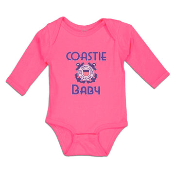 Long Sleeve Bodysuit Baby Coast Guard Auxiliary Coastie Baby Flag Cotton