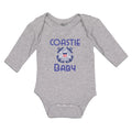 Long Sleeve Bodysuit Baby Coast Guard Auxiliary Coastie Baby Flag Cotton