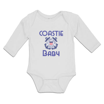 Long Sleeve Bodysuit Baby Coast Guard Auxiliary Coastie Baby Flag Cotton