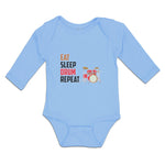 Long Sleeve Bodysuit Baby Eat Sleep Drum Repeat Musical Boy & Girl Clothes - Cute Rascals