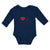 Long Sleeve Bodysuit Baby I Love My Pop Pop An Dad's Love with Red Heart Cotton