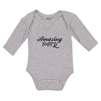 Long Sleeve Bodysuit Baby Amazing Baby Motivational and Inspiring Letters Cotton - Cute Rascals