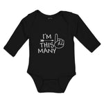 Long Sleeve Bodysuit Baby I'M Many Pattern Arrow Index Finger Pointing Cotton