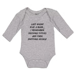 Long Sleeve Bodysuit Baby Blur Sucking Titties Shitting Myself Cotton - Cute Rascals