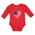 Long Sleeve Bodysuit Baby Heart American National Flag United States Cotton - Cute Rascals