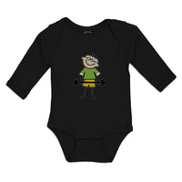 Long Sleeve Bodysuit Baby Funny Kid Weight Training with Smiling Cotton - Cute Rascals