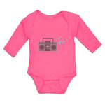 Long Sleeve Bodysuit Baby Tape Recorder Vintage Muical Clef Boy & Girl Clothes