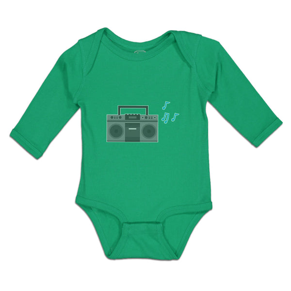 Long Sleeve Bodysuit Baby Tape Recorder Vintage Muical Clef Boy & Girl Clothes