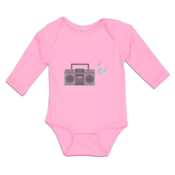 Long Sleeve Bodysuit Baby Tape Recorder Vintage Muical Clef Boy & Girl Clothes