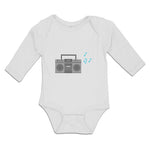 Long Sleeve Bodysuit Baby Tape Recorder Vintage Muical Clef Boy & Girl Clothes