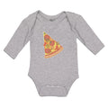 Long Sleeve Bodysuit Baby Slice of Fresh Italian Classic Pepperoni Pizza Cotton