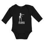 Long Sleeve Bodysuit Baby Silhouette Floss Woman Dancing Position Cotton