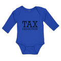 Long Sleeve Bodysuit Baby Tax Deduction Black Silhouette Rubber Stamp Cotton