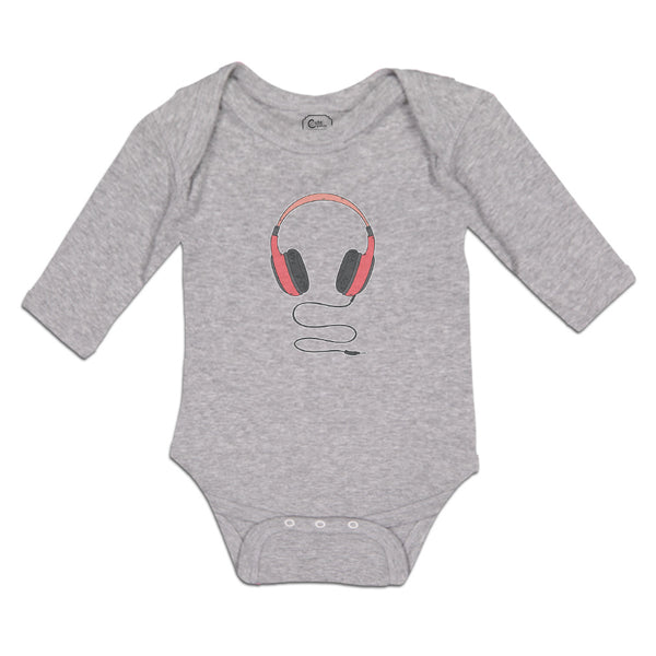 Long Sleeve Bodysuit Baby Stylish Modern Red Headphone Boy & Girl Clothes Cotton