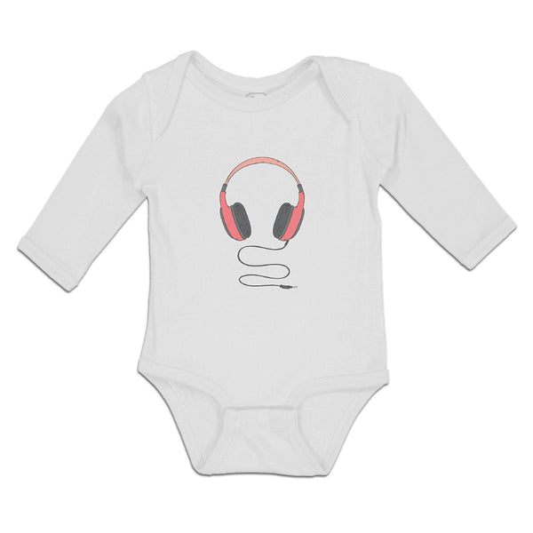 Long Sleeve Bodysuit Baby Stylish Modern Red Headphone Boy & Girl Clothes Cotton