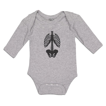 Long Sleeve Bodysuit Baby Silhouette Human Anatomy Skull Bone Skeleton Cotton