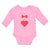 Long Sleeve Bodysuit Baby Red Bowtie and Heart Love Symbol Boy & Girl Clothes