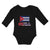 Long Sleeve Bodysuit Baby National Flag of Cuba Design Style 1 Cotton