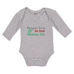 Long Sleeve Bodysuit Baby Everyone Loves Mexican Shamrock Leaf Symbol Cotton - Cute Rascals