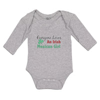Long Sleeve Bodysuit Baby Everyone Loves Mexican Shamrock Leaf Symbol Cotton - Cute Rascals
