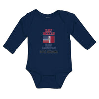 Long Sleeve Bodysuit Baby Half Mexican Half American 100% Awesome Cotton - Cute Rascals