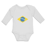 Long Sleeve Bodysuit Baby National Flag of Brazil Boy & Girl Clothes Cotton