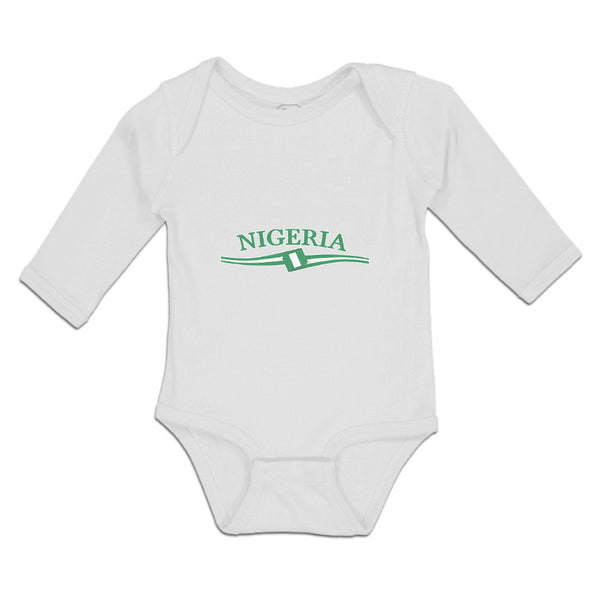 Long Sleeve Bodysuit Baby Flag of Nigeria Boy & Girl Clothes Cotton - Cute Rascals