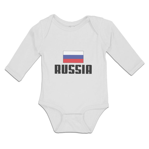 Long Sleeve Bodysuit Baby Flag of Russia United States Boy & Girl Clothes Cotton - Cute Rascals