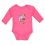 Long Sleeve Bodysuit Baby Celebration Roaring Fun Lion Balloons Cotton - Cute Rascals