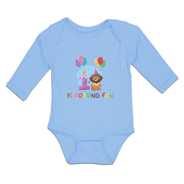 Long Sleeve Bodysuit Baby Celebration Roaring Fun Lion Balloons Cotton