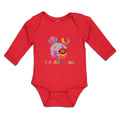 Long Sleeve Bodysuit Baby Celebration Roaring Fun Lion Balloons Cotton