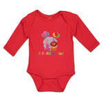 Long Sleeve Bodysuit Baby Celebration Roaring Fun Lion Balloons Cotton - Cute Rascals