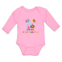 Long Sleeve Bodysuit Baby Celebration Roaring Fun Lion Balloons Cotton - Cute Rascals