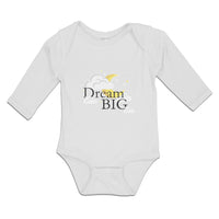 Long Sleeve Bodysuit Baby Dream Big with Clouds Boy & Girl Clothes Cotton - Cute Rascals