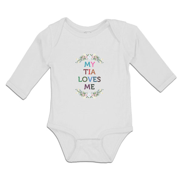 Long Sleeve Bodysuit Baby My Tia Loves Me with Flower Wreath Boy & Girl Clothes