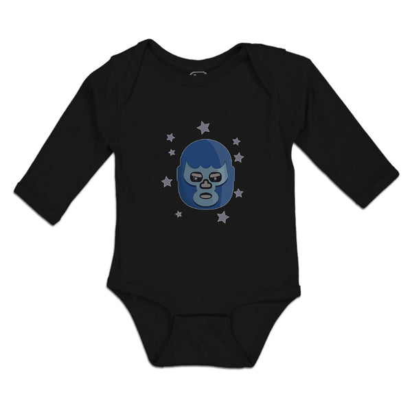 Long Sleeve Bodysuit Baby Mask on Face Funny Monster Face with Little Stars