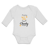 Long Sleeve Bodysuit Baby Pretty & Eyes Chunky Thighs with Yellow Heart Cotton