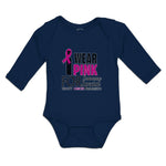 Long Sleeve Bodysuit Baby Wear Pink for Someone Special Breast Cancer Awareness