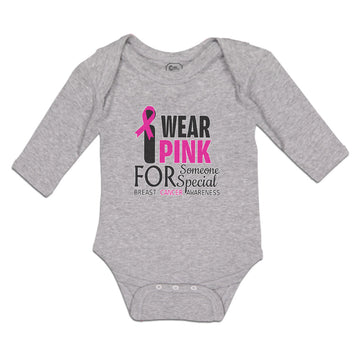 Long Sleeve Bodysuit Baby Wear Pink for Someone Special Breast Cancer Awareness