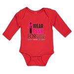 Long Sleeve Bodysuit Baby Wear Pink for Someone Special Breast Cancer Awareness