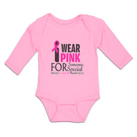 Long Sleeve Bodysuit Baby Wear Pink for Someone Special Breast Cancer Awareness