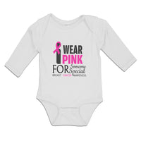 Long Sleeve Bodysuit Baby Wear Pink for Someone Special Breast Cancer Awareness