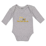 Long Sleeve Bodysuit Baby You Had Me at Construction Vehicle Crane Cotton