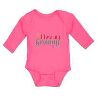 Long Sleeve Bodysuit Baby I Love My Granny with Hand Print Boy & Girl Clothes