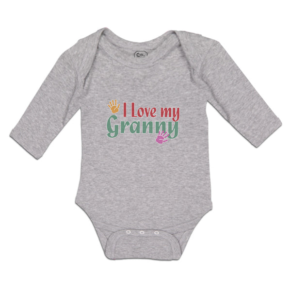Long Sleeve Bodysuit Baby I Love My Granny with Hand Print Boy & Girl Clothes